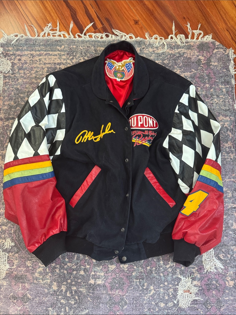 Vintage Jeff Hamilton DuPont Refinish Racing Jeff Gordon 24 Leather Jacket XL